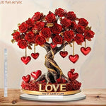 Tree Decoration Heart-Shaped Acrylic With Gold-Look Base