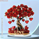 Tree Decoration Heart-Shaped Acrylic With Gold-Look Base