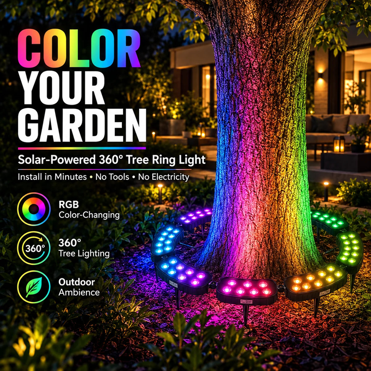 Tree Ring Landscape Light Seven-Color RGB Modular 360°