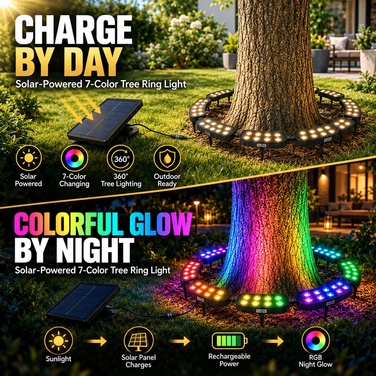 Tree Ring Landscape Light Seven-Color RGB Modular 360°