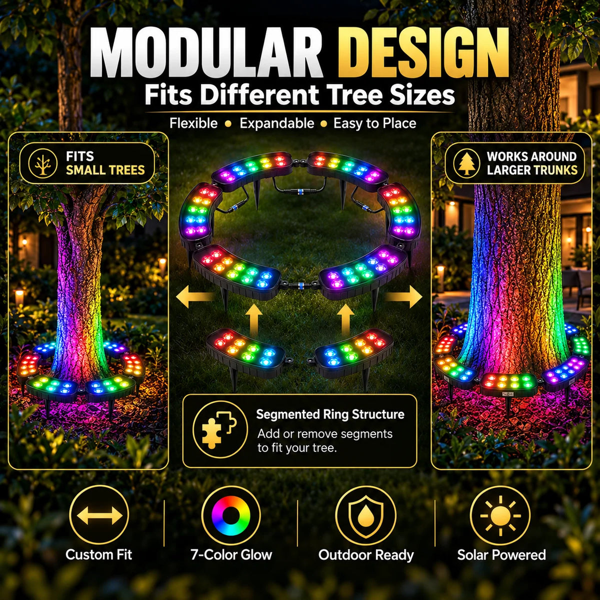 Tree Ring Landscape Light Seven-Color RGB Modular 360°