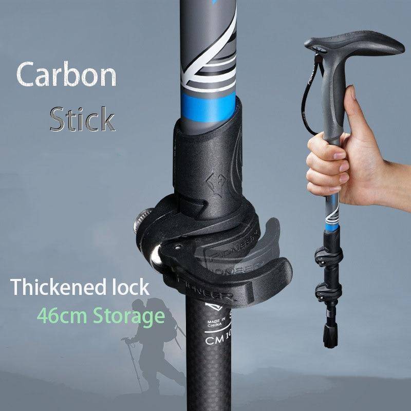 Trekking Poles Carbon Fiber Adjustable Length & External Lock