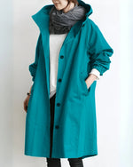 Trench Coat Hooded Warm Polyester Loose Fit