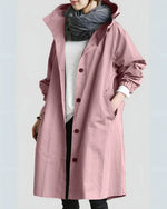 Trench Coat Hooded Warm Polyester Loose Fit
