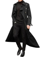 Trench Coat Long Double-Breasted Water-Repellent Machine-Washable