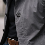 Trench Jacket Lightweight Button-Front Mid-Thigh Length
