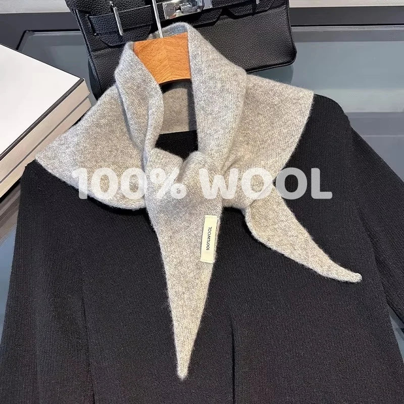 Triangle Scarf 100% Wool Soft Knit