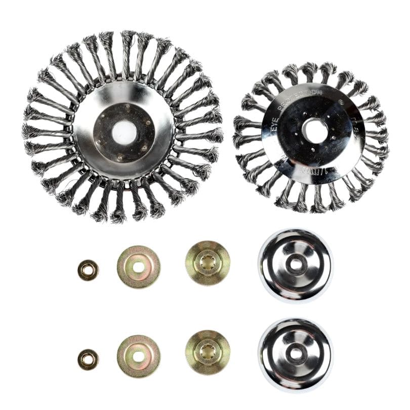 Trimmer Head Heavy-Duty Carbon Steel Bristles Universal Adapter Kit