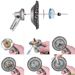 Trimmer Head Heavy-Duty Carbon Steel Bristles Universal Adapter Kit
