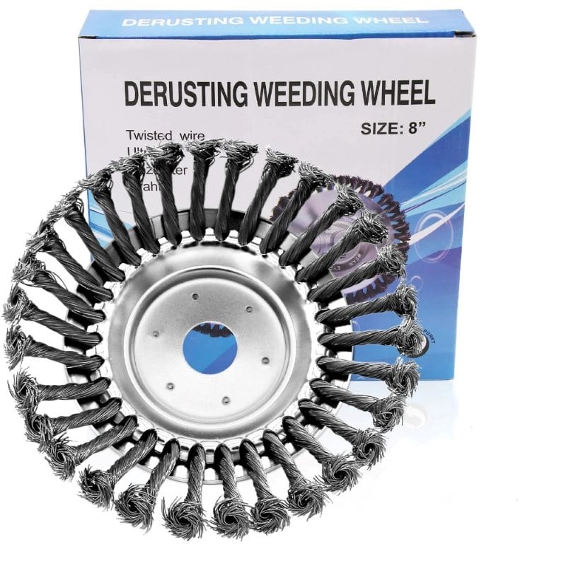 Trimmer Head Heavy-Duty Carbon Steel Bristles Universal Adapter Kit