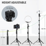 Tripod Extendable to 64 Inches Bluetooth Remote