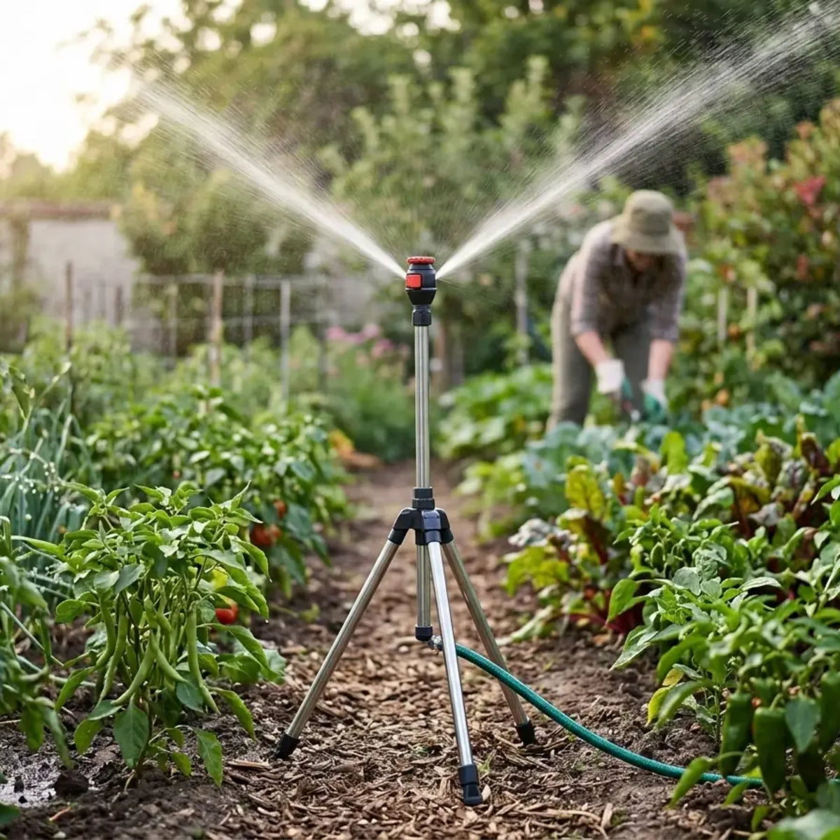 Tripod Sprinkler High-Pressure 360 Degree Rotation Adjustable Height