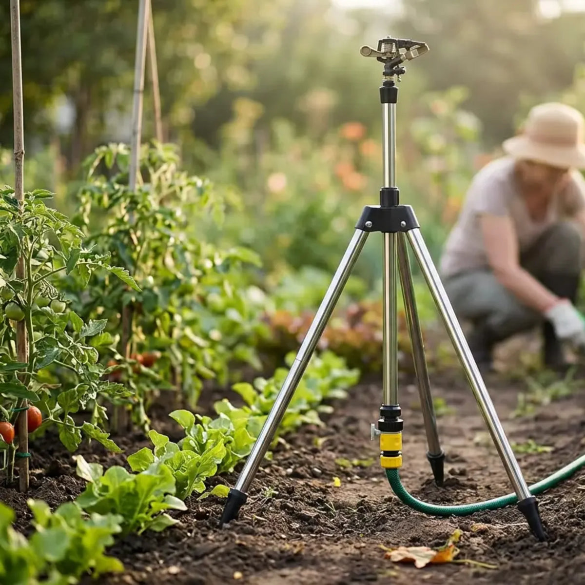 Tripod Sprinkler High-Pressure 360 Degree Rotation Adjustable Height