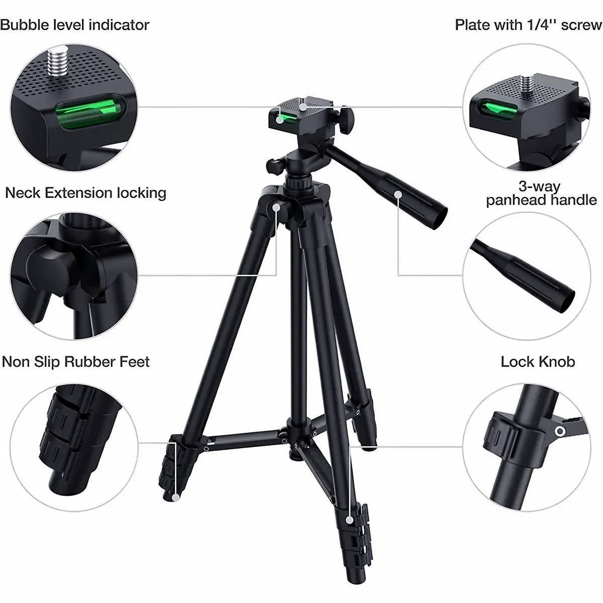 Tripod Stand Adjustable Height Wireless Remote