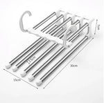 Trouser Hanger Stainless Steel Extendable Holds 5 Pairs