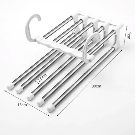 Trouser Hanger Stainless Steel Extendable Holds 5 Pairs