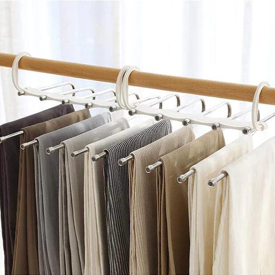 Trouser Hanger Stainless Steel Extendable Holds 5 Pairs