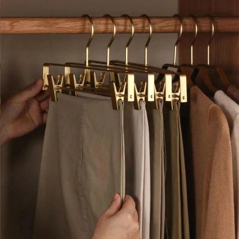 Trouser Hangers Metal Alloy Non-Slip Clips Set of 5