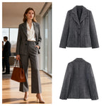 Trousers High-Waisted Wide-Leg Pleated With Side Pockets