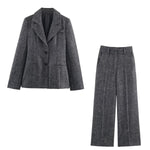 Trousers High-Waisted Wide-Leg Pleated With Side Pockets