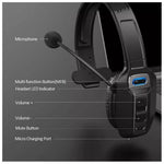 Trucker Headset Noise-Cancelling Boom Mic 35-Hour Talk Time