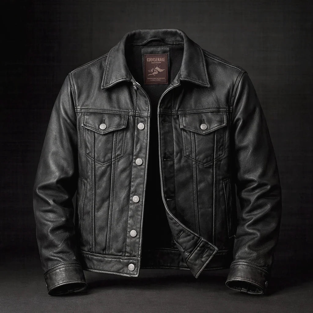 Trucker Jacket Vintage-Inspired Snap-Button Four-Pocket Design