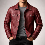 Trucker Jacket Vintage-Inspired Snap-Button Four-Pocket Design