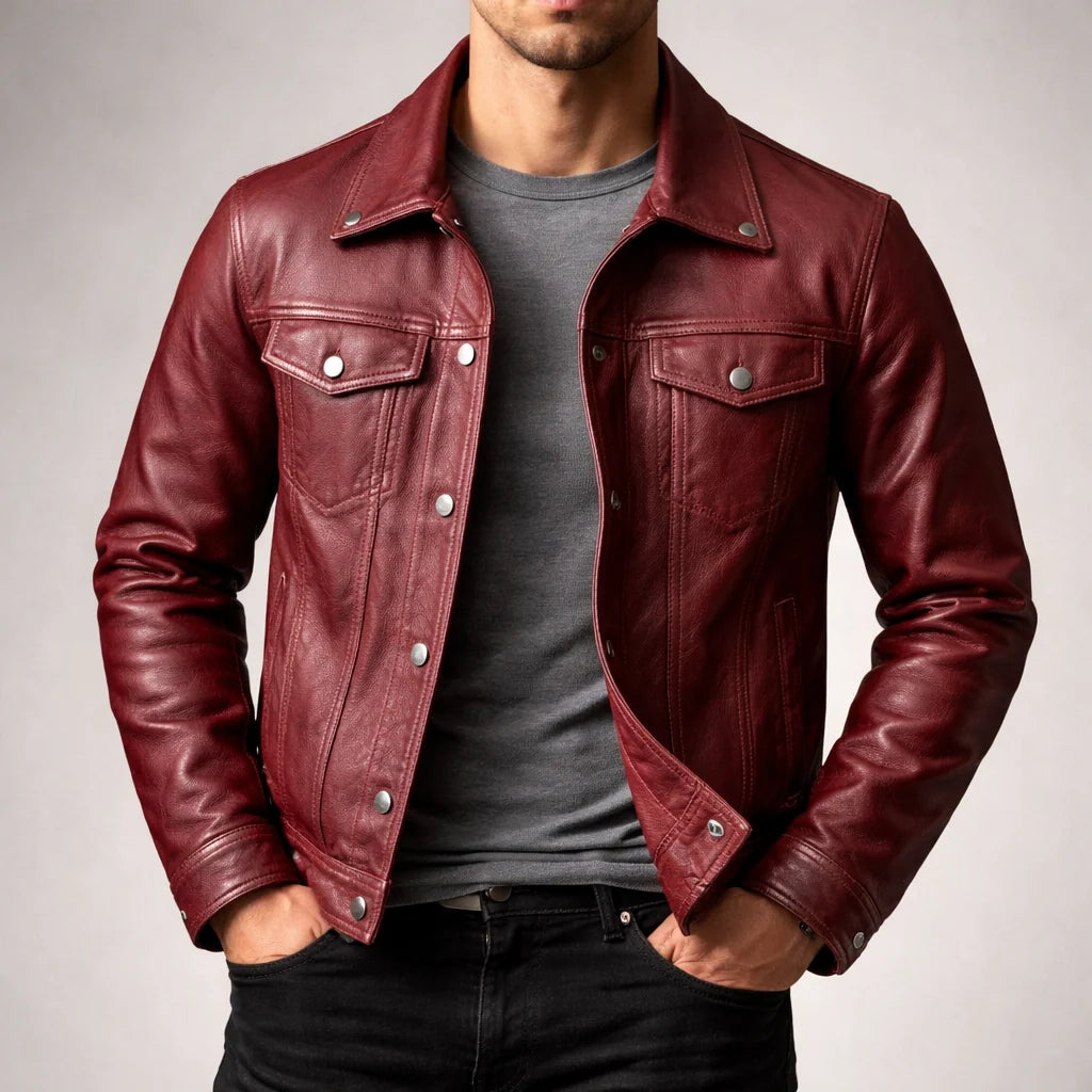 Trucker Jacket Vintage-Inspired Snap-Button Four-Pocket Design