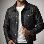 Trucker Jacket Vintage-Inspired Snap-Button Four-Pocket Design