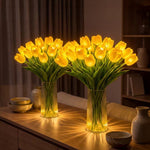 Tulip Bouquet LED Warm Glow 15 Flowers Flexible Stems