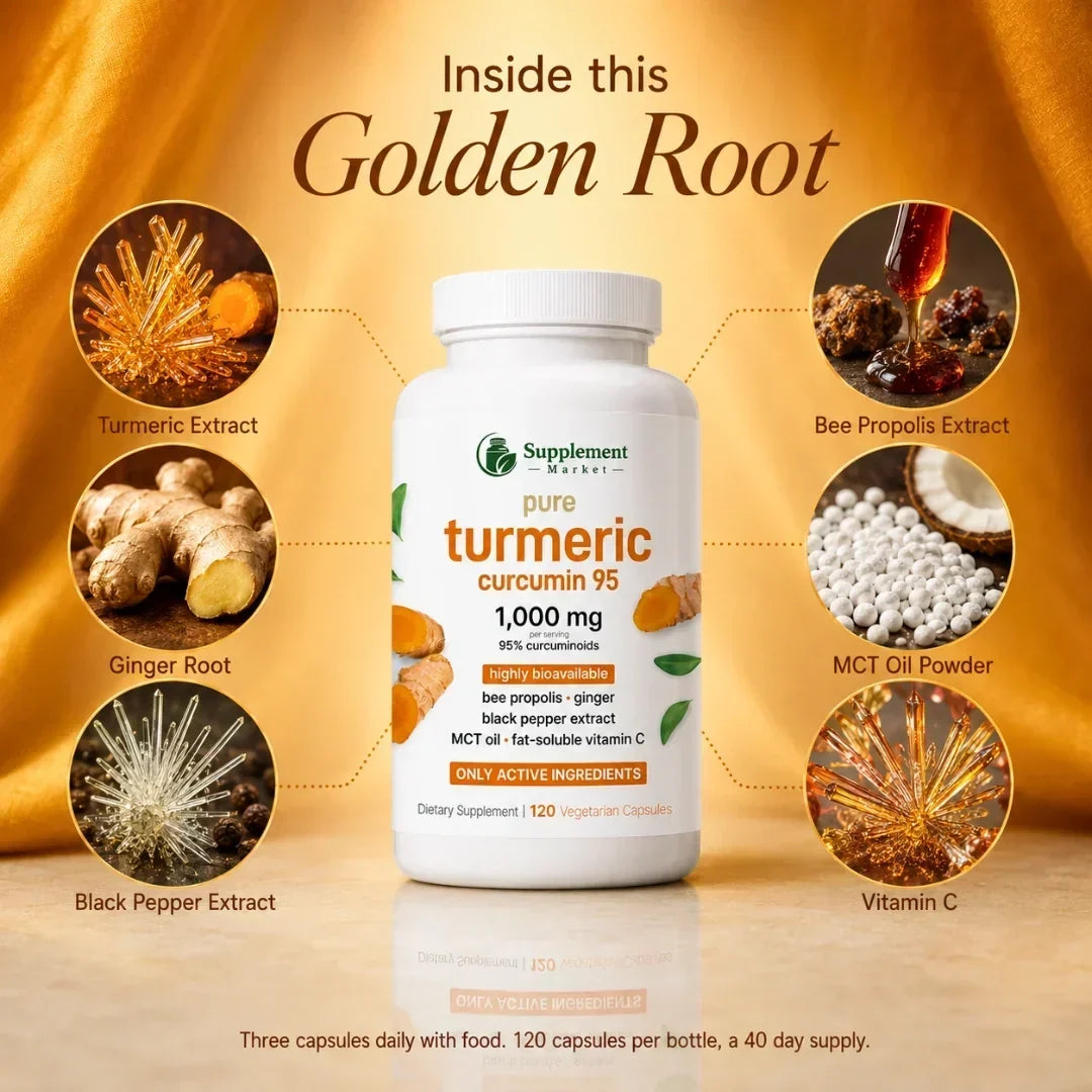 Turmeric Supplement 950mg Curcuminoids Vegetarian Capsules
