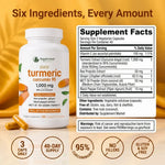 Turmeric Supplement 950mg Curcuminoids Vegetarian Capsules