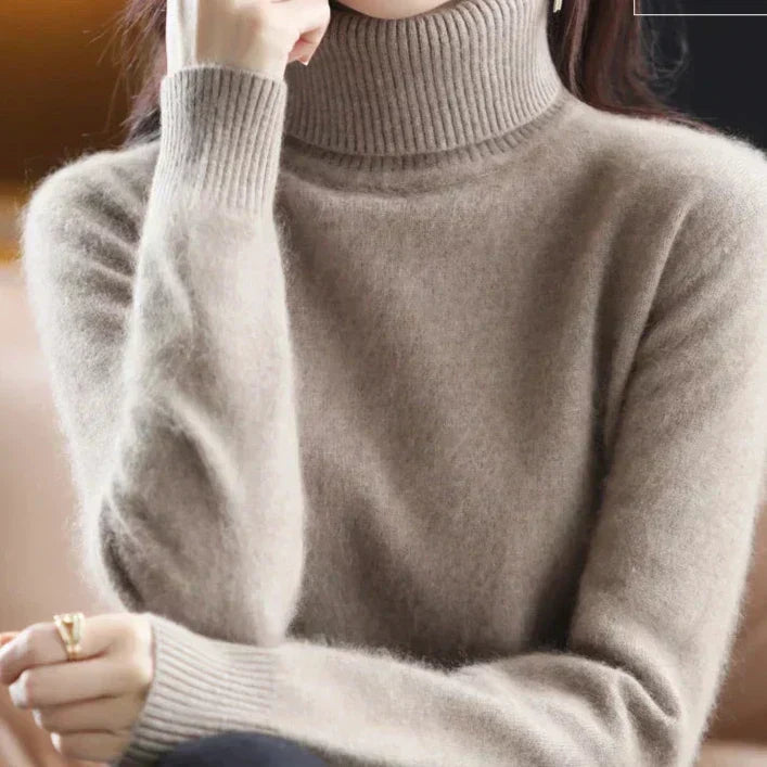 Turtleneck Sweater 100% Cashmere Lightweight Fitted Silhouette
