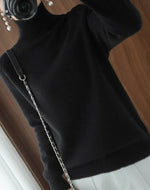 Turtleneck Sweater Cashmere Relaxed Cropped Fit Long Sleeve