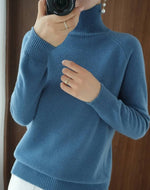 Turtleneck Sweater Cashmere Relaxed Cropped Fit Long Sleeve