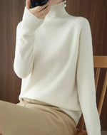 Turtleneck Sweater Cashmere Relaxed Cropped Fit Long Sleeve