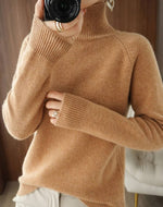 Turtleneck Sweater Cashmere Relaxed Cropped Fit Long Sleeve