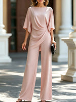 Two-Piece Set Cape Sleeve Blouse Wide-Leg Pants