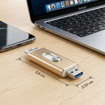 USB Flash Drive USB 3.0 Type-C OTG Foldable Metal