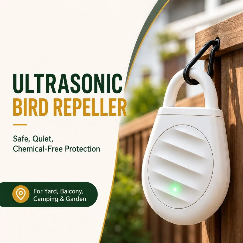 Ultrasonic Bird Repeller Rechargeable USB-C Three Adjustable Modes