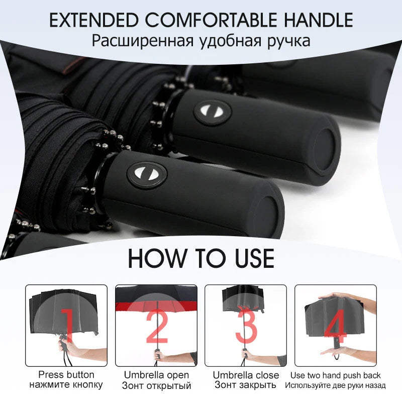 Umbrella Reversible Double-Layer Canopy Automatic Open UV Protection