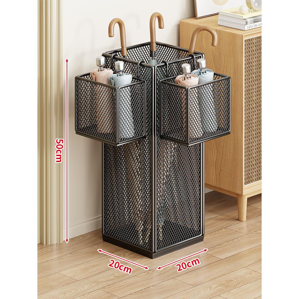 Umbrella Stand Compact Ventilated Metal Mesh Rust-Resistant