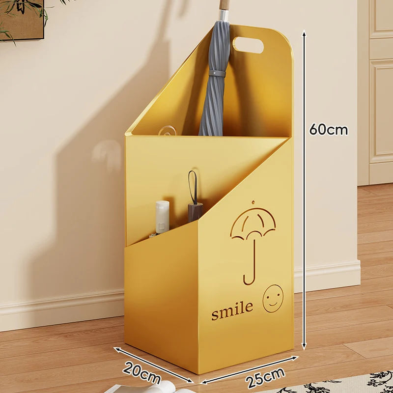 Umbrella Stand Dual Compartments Slim Space-Saving Design