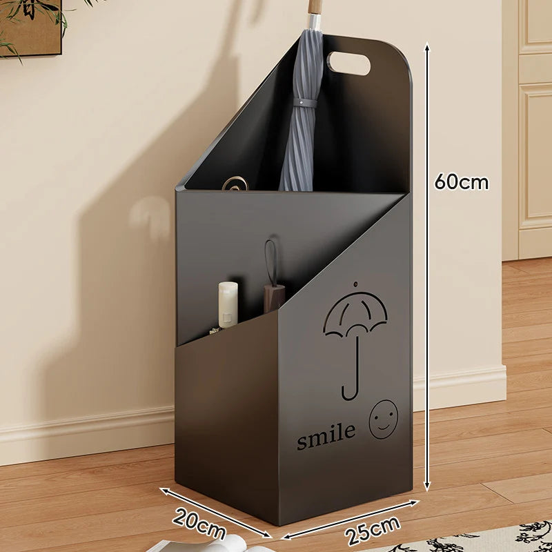 Umbrella Stand Dual Compartments Slim Space-Saving Design