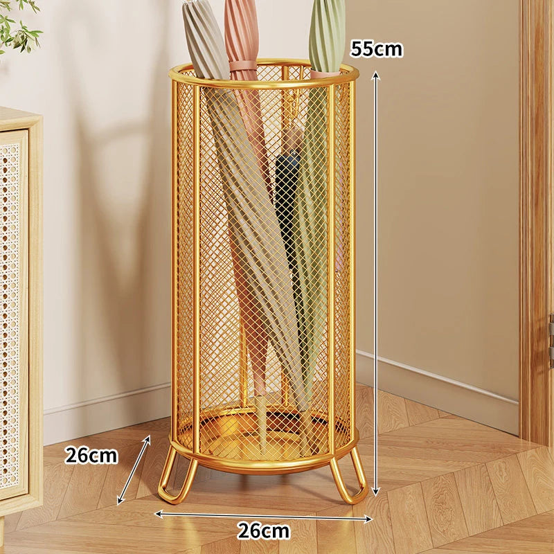 Umbrella Stand Metal Mesh Raised Ring Base Freestanding Storage
