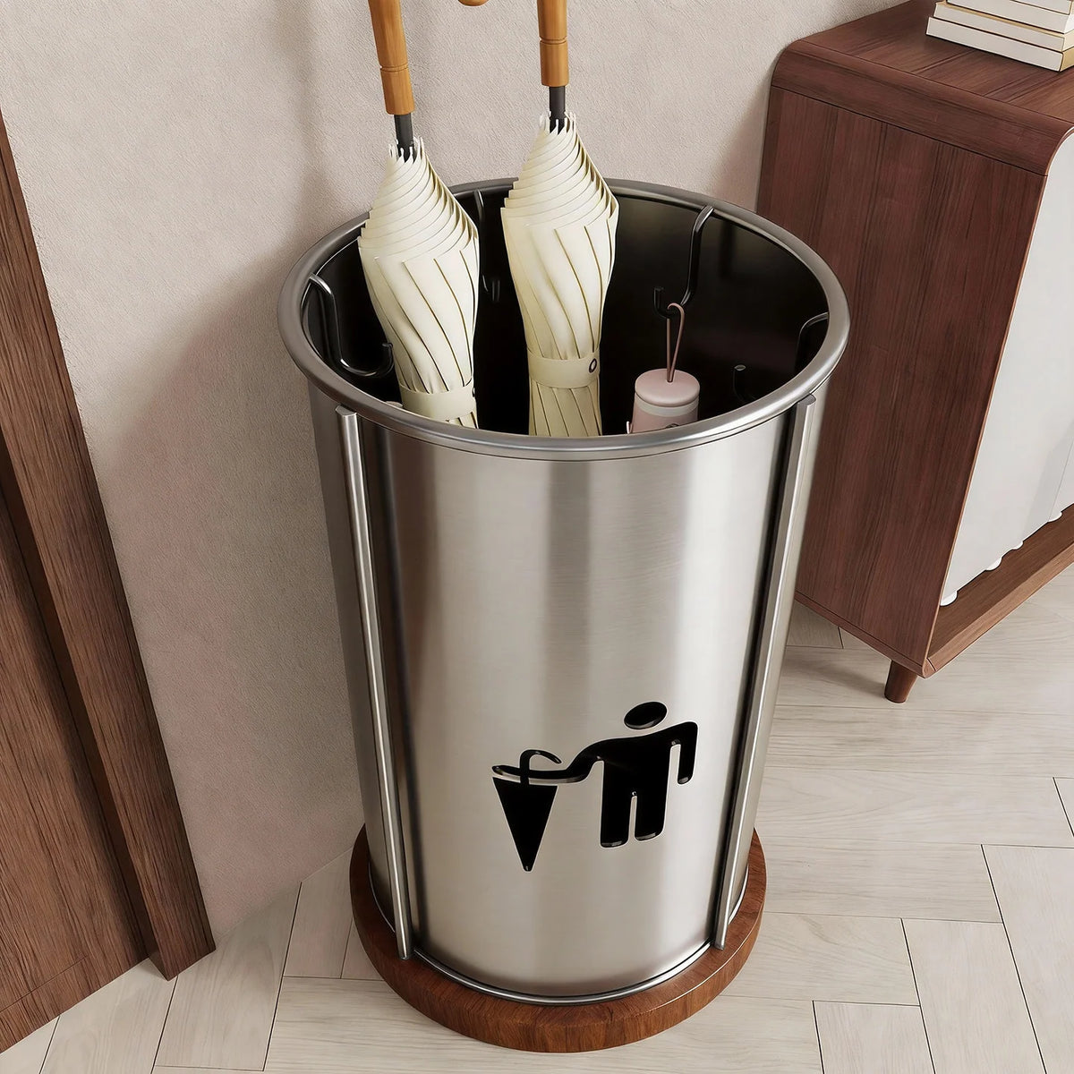 Umbrella Stand Powder-Coated Steel Mesh Raised Legs
