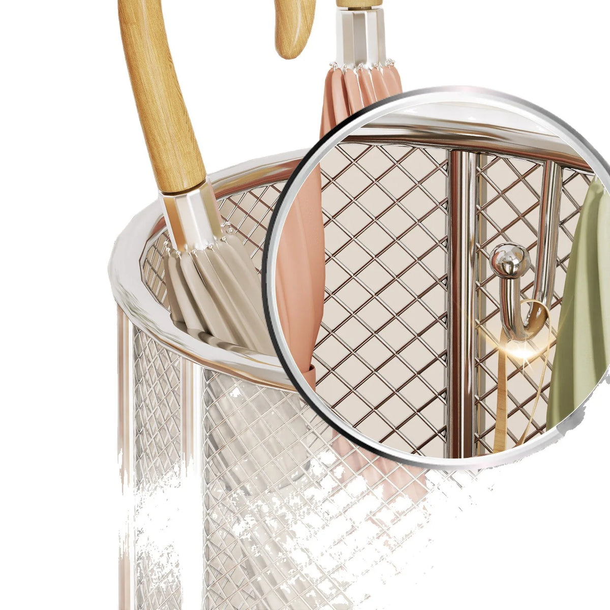 Umbrella Stand Powder-Coated Steel Mesh Raised Legs