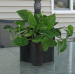 Umbrella Table Planter Galvanized Steel Two-Piece Set