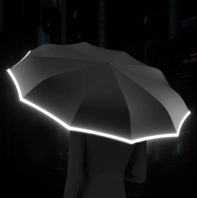 Umbrella Wind-Resistant Reflective Trim Compact Foldable
