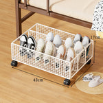 Under-Bed Shoe Storage Drawer Metal Mesh Removable Dividers